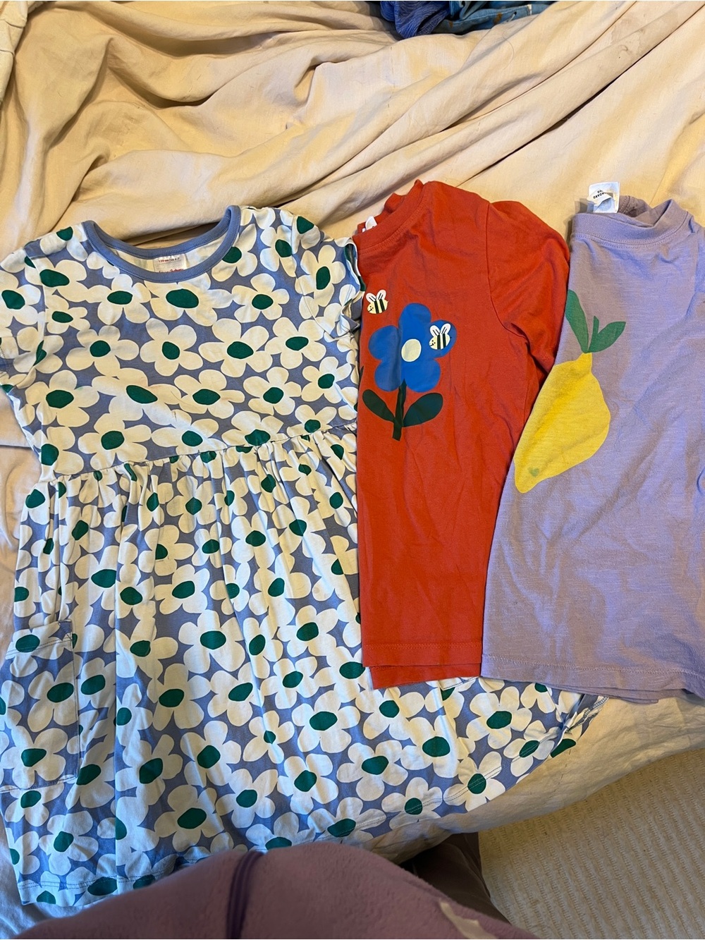 Hanna Andersson girls 6-7 summer dress and t-shirts